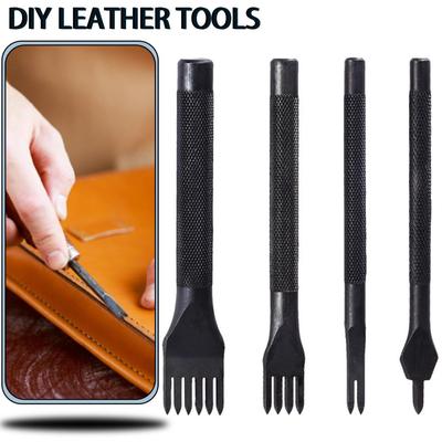 DIY кожаные инструменты 3/4/5/6 мм дырокол инструмент колющий железный дырокол алмазный набор долот для шитья
