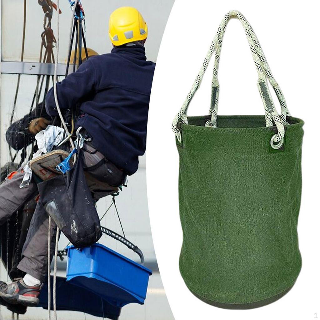 Canvas Bucket with PP Base Style Bag Foldable Multipurpose Professional Tool Storage