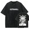 ULTRAKILL Стиранная футболка Личностная одежда Новая модель Аниме футболка Одежда на весь год Уличная одежда Большие размеры Унисекс Удобная для повседневной носки Крутая футболка