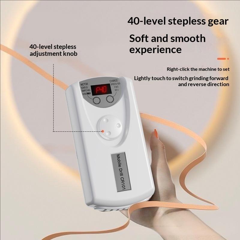 Машинка для маникюра и педикюра Pro, фрезер, rechargeable, для нейл-арта, электрическая шлифмашинка, полировщик с 12 насадками