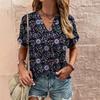 Ethnic Printed Summer Women's T-Shirt Short Sleeve Fashion V-Neck Tee Shirt Casual Harajuku Outdoor T Shirt for Ladie Streetwear