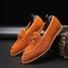 Fashion Men's Casual Shoes Cow Suede Genuine Leather Men British Style Bowknot Loafers Mens Slip-on Outdoor Driving Flats
