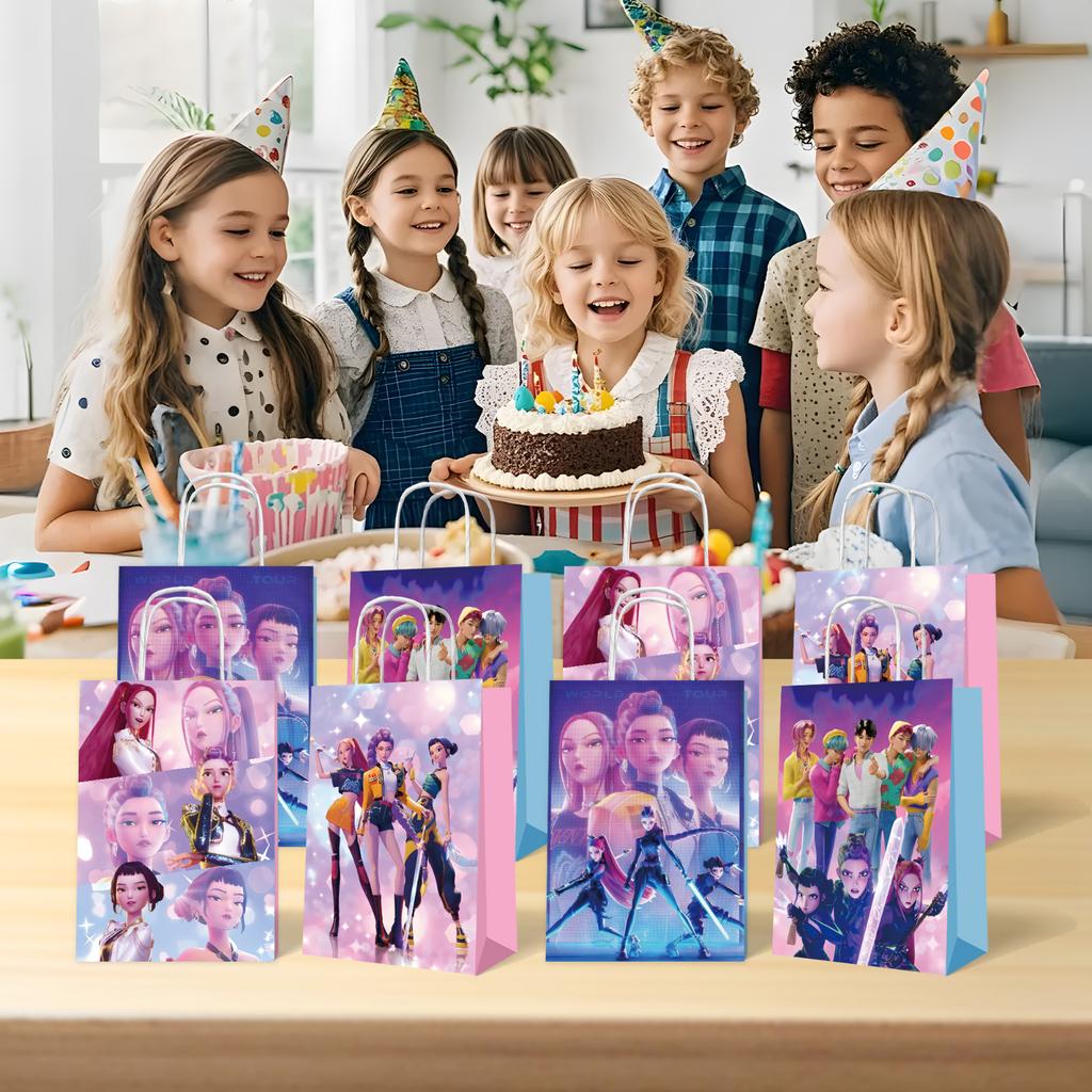 Handbag, Candy Bag, Gift Bag, Kraft Paper Bag, Girls' Birthday Party Set