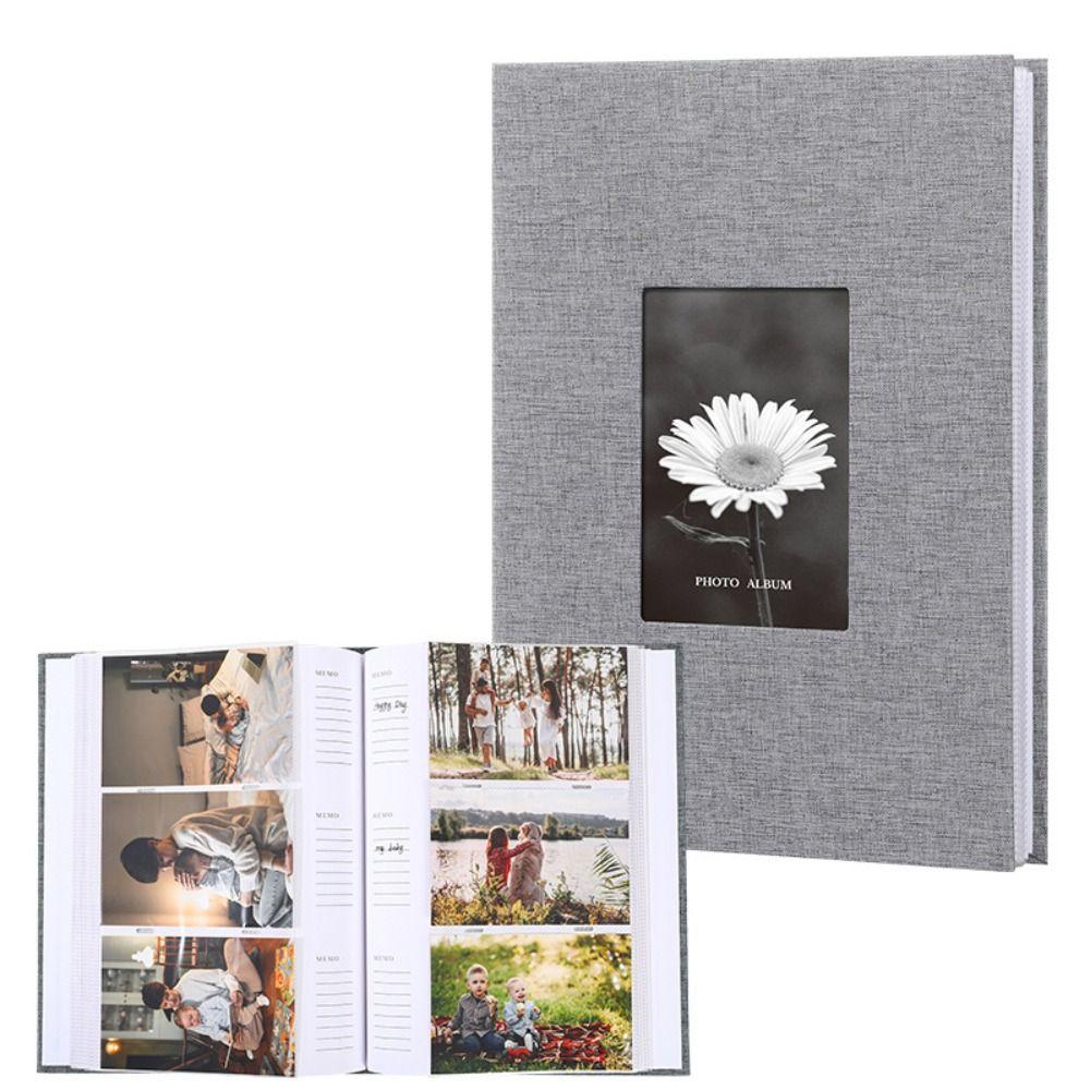 6in Linen Cover Photo Album Interleaf Type 200/300Pics Large Scrapbook Album Gift 100 Pages Memory Book Baby Growth