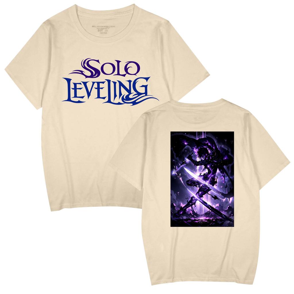 Популярный аниме 'Solo Leveling' Унисекс Повседневная футболка с коротким рукавом для пар