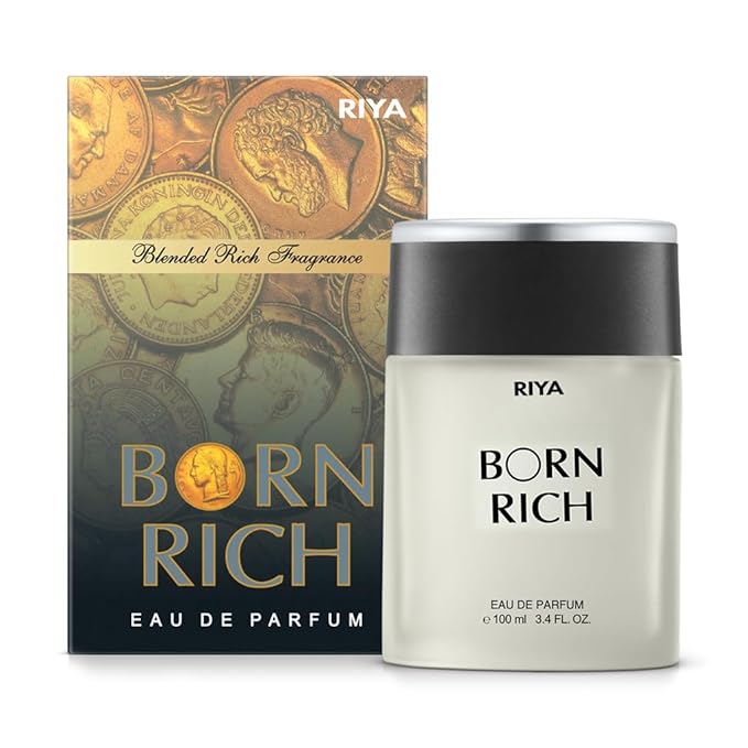 RIYA BORN RICH For Men Парфюмированная вода | Спрей Цитрусовый Древесный | 100 МЛ | Мягкий аромат | Роскошный аромат Vogue | Мужские духи