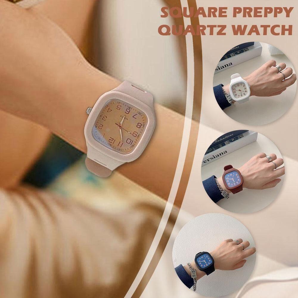 Практичные квадратные часы в подарок для девочек, часы с силиконовым ремешком, наручные часы, кварцевые часы