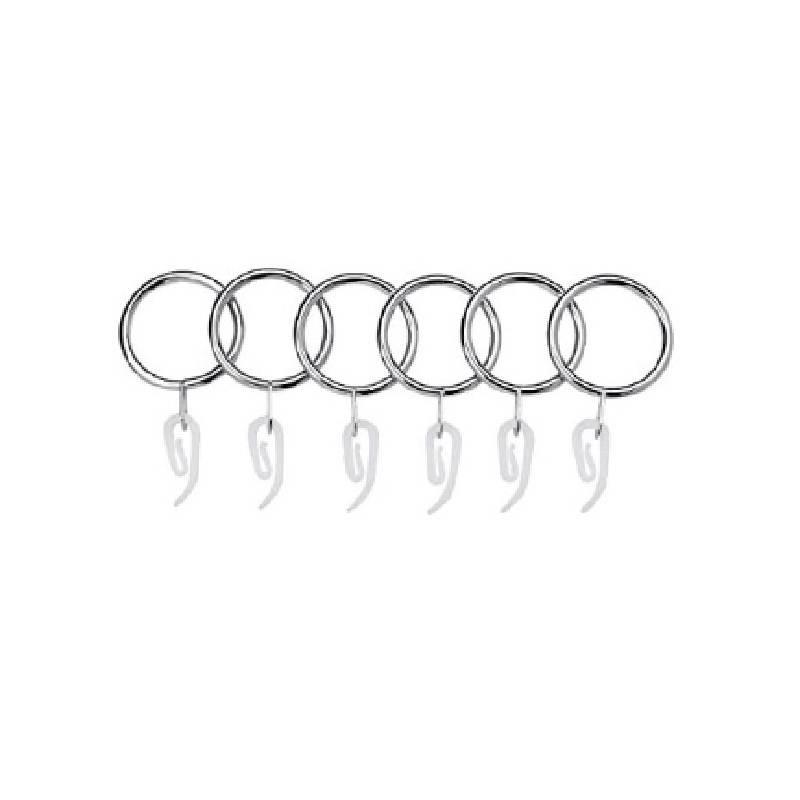 Metal Curtain Drapery Hanging Rings With Plastic Hooks For Curtains And Rods