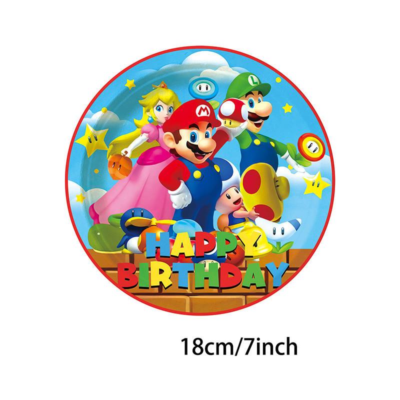 Супер Марио День рождения Посуда Украшения Бумажные тарелки Скатерть Набор Для Детской Вечеринки Принадлежности