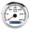 85-мм Тахометр с указателем RPM Tacho Gauge IP67 Нержавеющая сталь Универсальный для Автомобиля Лодки Морской Белый