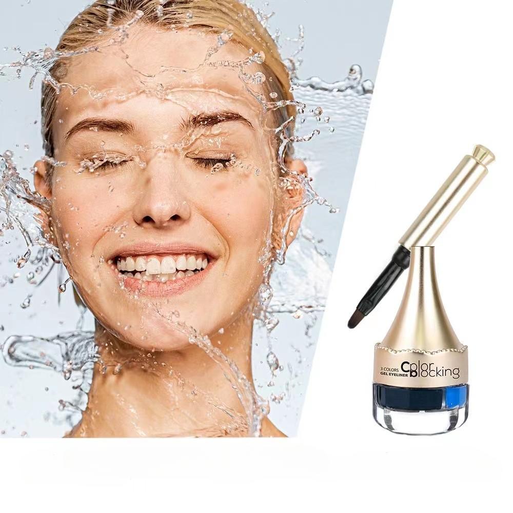 Трехцветная красочная подводка для глаз, кремовая, хорошего цвета, толстая и тонкая, водонепроницаемая и устойчивая к поту