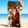 1Pc Santa Claus Reindeer Beach Towel Quick Dry Multiuse For Beach Pool Gym Yoga Home Travel Christmas Halloween Xmas Gift S1110