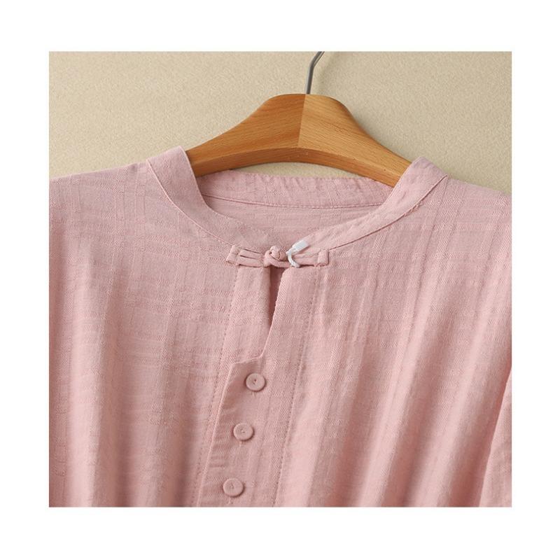 Осенняя мода Свободная женская одежда Высококачественное платье с текстурой хлопка и льна