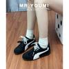 Cowhide Version~ Miu Home Retro Racing Sports Shoes Women's Forrest Gump Shoes Inner Height Increase Platform Casual Moral Training Shoes Board Shoes