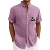 Men's Vintage Button Down Bowling Shirts Short Sleeve Summer Beach Shirt