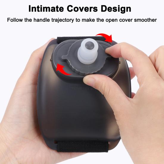 Outdoor Running Wrist Water Bottle Hand-Free Wearable Adjustable Wrist Water Bottle Portable Fitness Cycling Silicone Water Cup Sports Supplies