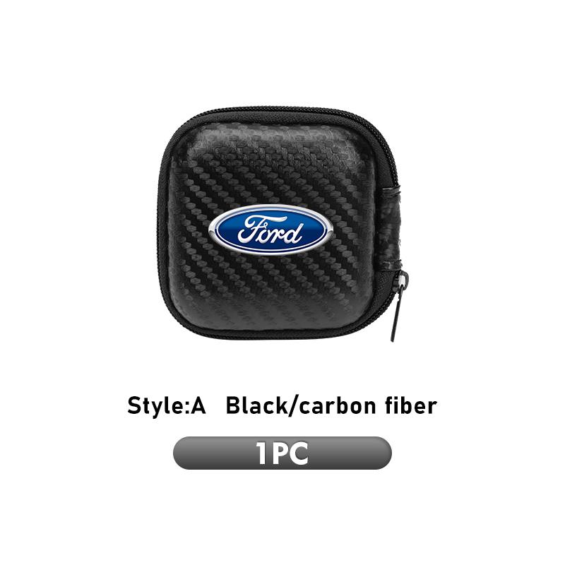 JQOZ8 Car Earphone Storage Box Mini EVA Poratable Headset Bag For Ford Fiesta Ranger Mondeo Escape Ecosport Fusion Explorer
