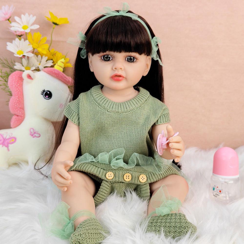 55cm Full Vinyl Baby Doll - Children's Day Gift, Reborn Companion & Bath Toy.