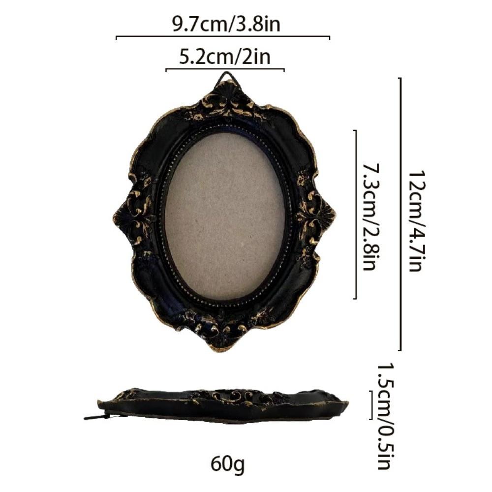 Black Baroque Style Photo Frame Goth Photo Display Holders Picture Frame Ornaments  Living Room