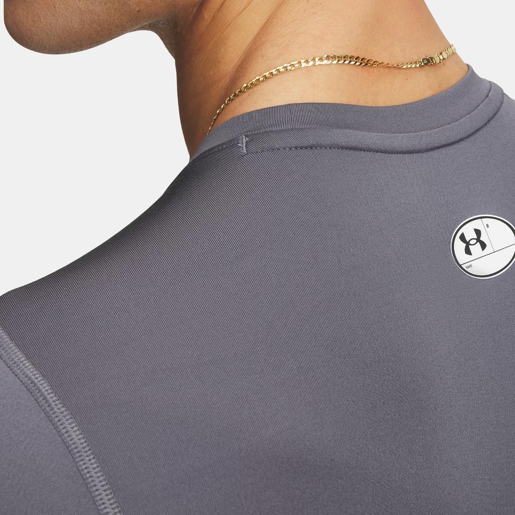 Under Armour Мужская футболка с длинным рукавом HeatGear, облегающая, с логотипом, с круглым вырезом, реглан 1361524-025
