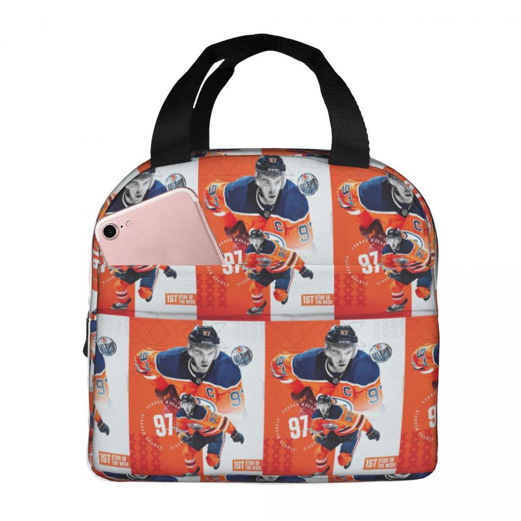 Connor McDavid Insulated Lunch Bag for Kids School Cooler Thermal Food Box Tote Portable Lunch Boxes Container