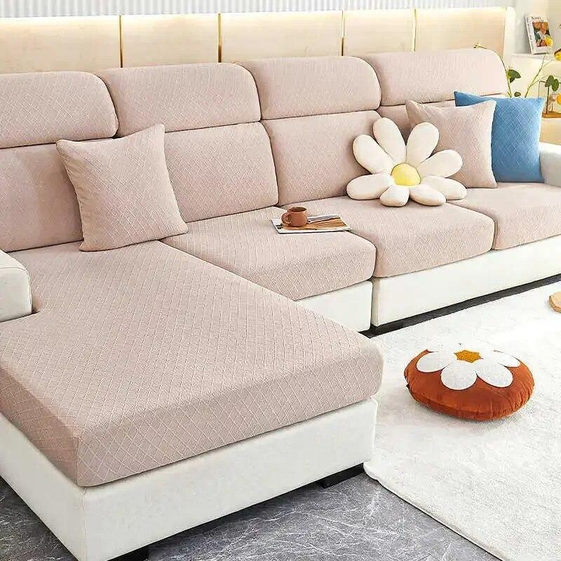 Толстый полиэстеровый чехол для дивана, эластичный жаккардовый чехол на 1/2/3/4 места, L-образный угловой диван, чехлы, противоскользящие