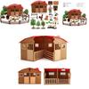 Farm Animal Pvc Model Set With Miniature House And Scenic Plants For Kids And Collectors