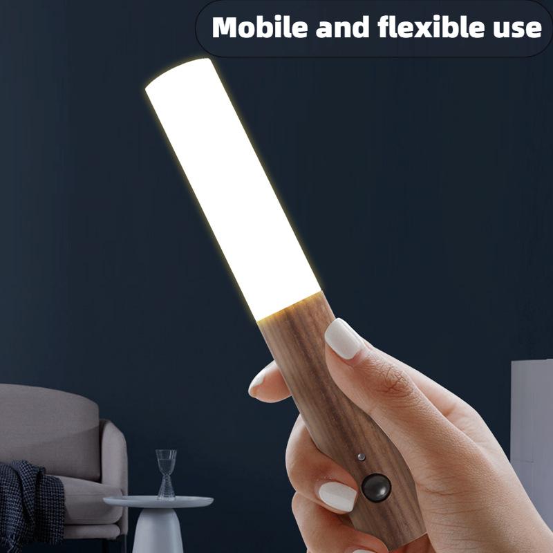 Датчик движения Ночной Светильник 3 Цвета Регулируемая Яркость USB Перезаряжаемый Коридорный Светильник Настенный Светильник Для Спальни Лестницы Прихожей Кухни