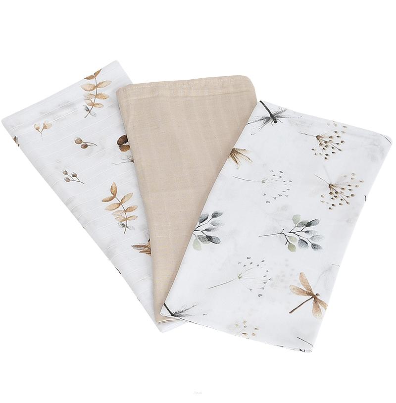 Muslin diapers 3 pieces (set O)