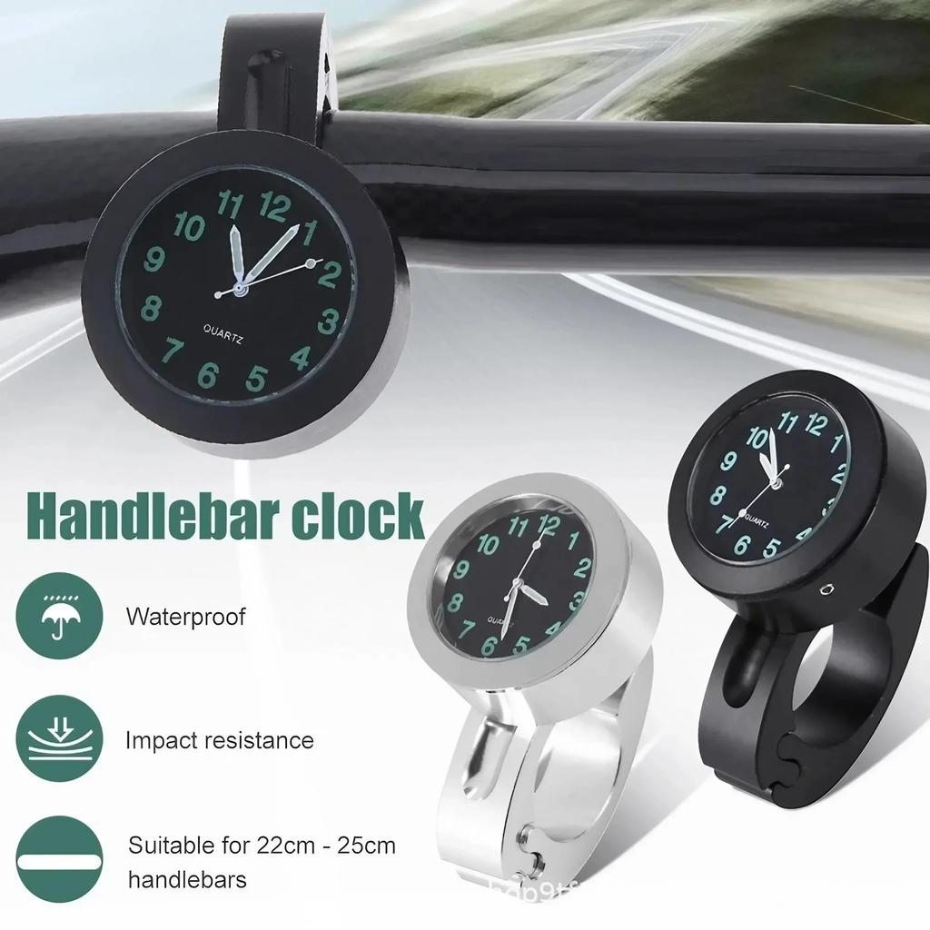 Motorcycle Watch Waterproof Luminous Motorcycle Watches for Handlebars Handlebar Mount Clock for Motorcycles Electric Vehicles