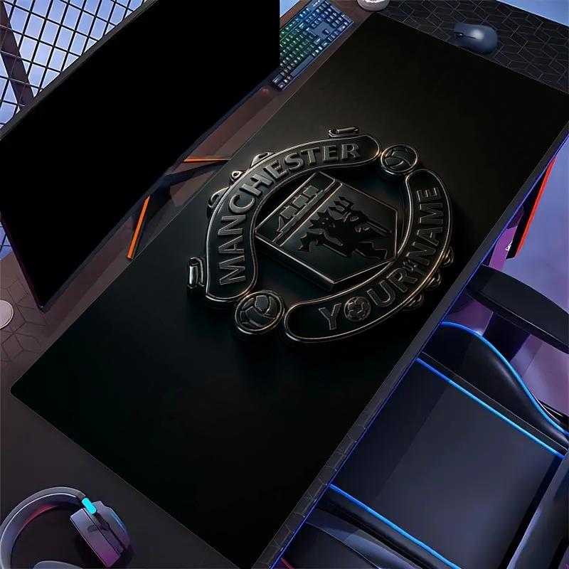 Custom Name,Manchester United Mouse Pad, Large Gaming Desk Mat, Non-slip XXL Mousepad for Laptop & Tablet, Mini PC Playmat with Stitched Edges