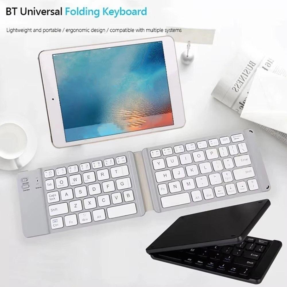 Slient Bluetooth Keyboard Rechargeable Foldable Keyboard Wireless Folding Keyboard Tablet