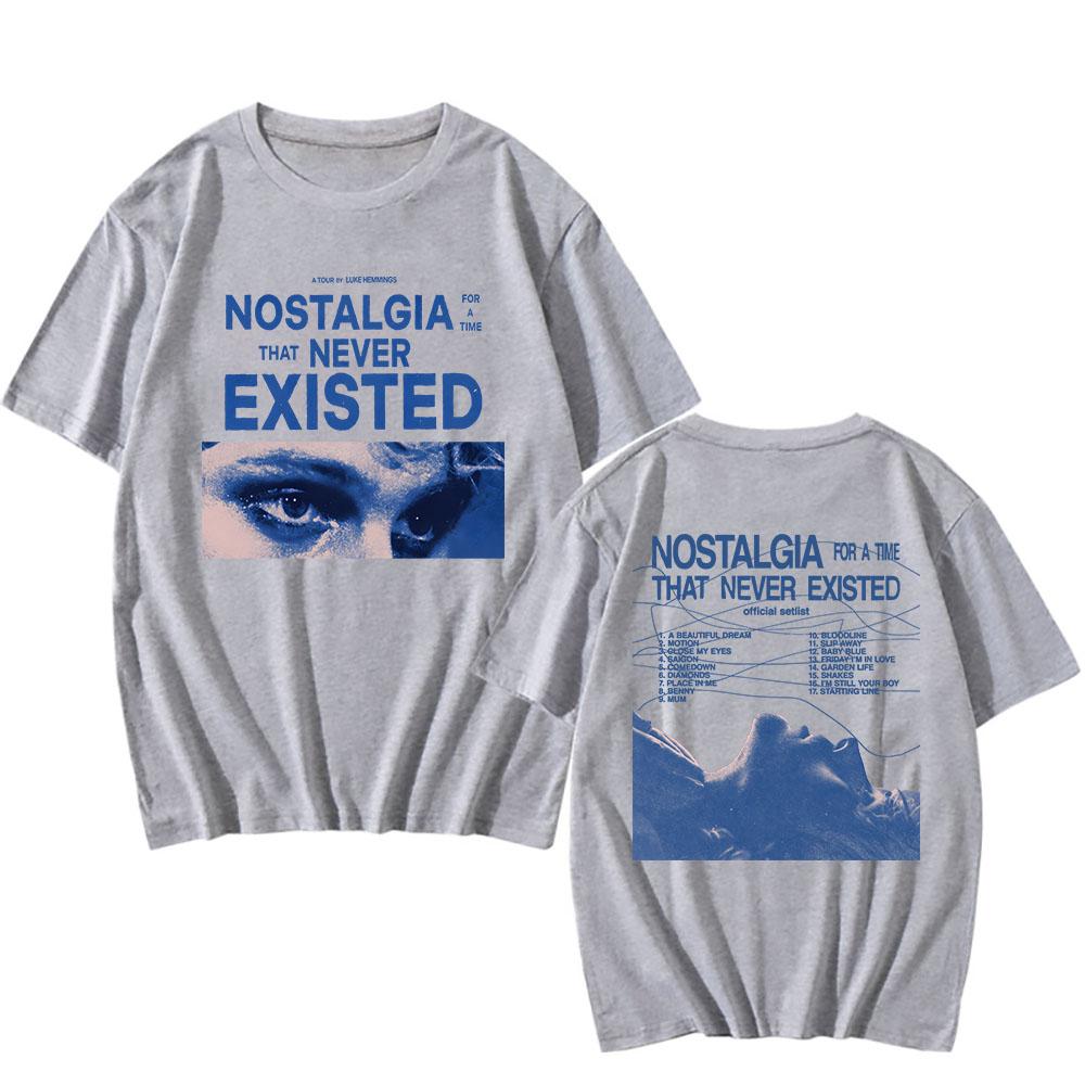 Футболка "Ностальгия по времени, которого никогда не было" Люк Хеммингс Певец Печать Футболка Графический Хлопок Летняя Мужская Футболка Лето