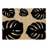 [Q4139] - Black Beige 'Jungle' Burlap Placemat - 42x30 Cm