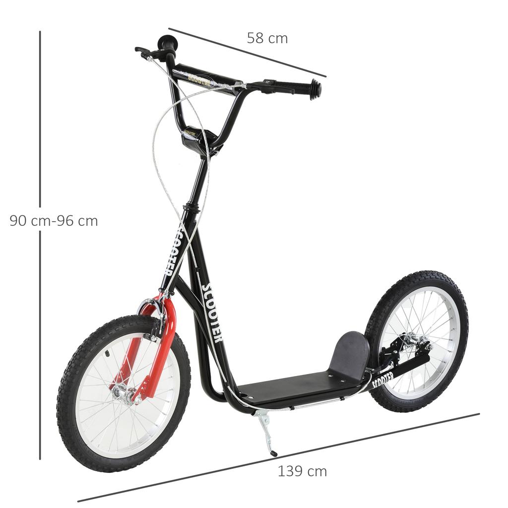 Kids Scooter with Brake Height-Adjustable Lightweight Black