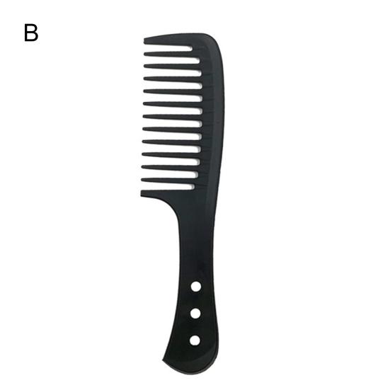 Hairdressing Comb Non-slip User-friendly Carbon Fiber Wide Teeth Lifespan Beauty Anti-fade Long Accessory Nylon Black Comb
