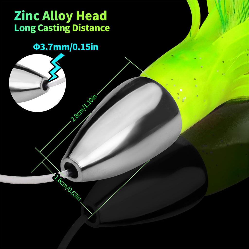 Seawater Fishing Lures Metal Head Octopuses Squid Skirt Baits Octopuses Squid Skirt Trolling Lures Fishing Accessories