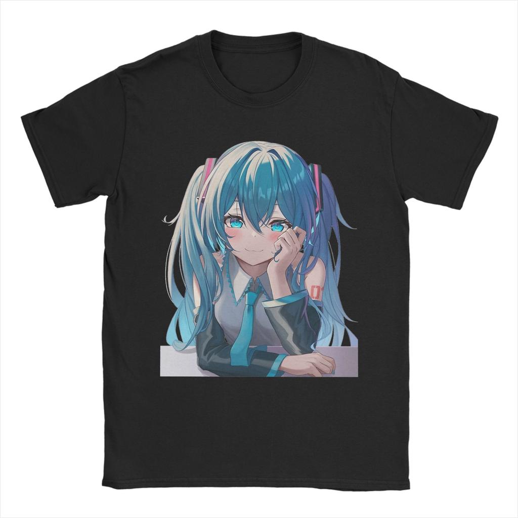 Аниме Футболки Хацунэ Мику Мужские Женские Vocaloid Винтажная Хлопковая Футболка С Круглым Вырезом С Коротким Рукавом Летняя Одежда