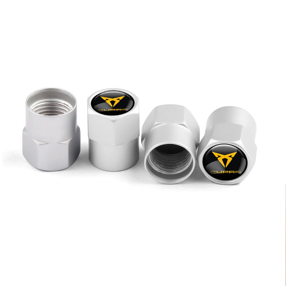 yssh3 4Pcs Metal Car Wheel Tire Valve Stem Caps Covers For Seat Mk3 5f 1p Ibiza 6l 6j Arosa Ateca Altea FR Arona Cupra Exeo Tarraco
