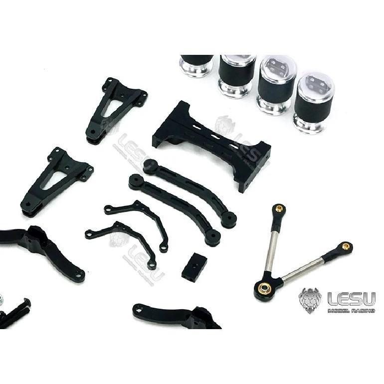 LESU 1/14 Truck Simulation Airbag Suspension Large Travel Shock Absorber System X-8004 X-8005 for Tamiya Traction Truck Model