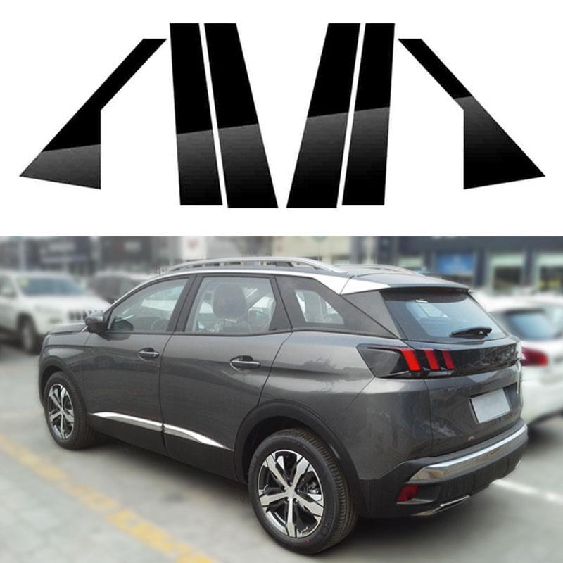 6 шт./компл., центральная колонна для окна, двери автомобиля, крышка стойки до н. э., накладка с зеркальным эффектом, подходит для Peugeot 3008 P84 2017–2023, автомобильная наклейка