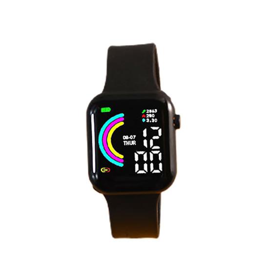 Electronic Watch Digital Display Button Control Square Dial Adjustable LED Precise Time Portable Teens Students Digital Wristwatch Daily Accessory