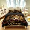 3PCS Crown Lion "King" Bedding Set, Coreless, Soft, Machine-Washable, and Decorative Bedding Products