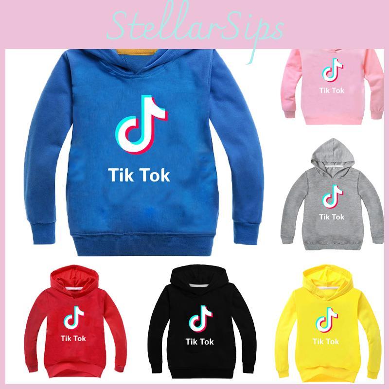 Tok Childrens Tik Letter Sweater Long Sleeve Hoodie Fashion Tops Pullover