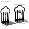 Books Book Shelf Holder Knife Bookends For Shelves Fork Kitchen Cookbook Bookends Metal Book Ends