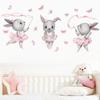 1PC Two Cute Rabbits Self-adhesive Wall Sticker Rabbit Child Bedroom Wallpaper DIY Living Room Wall Decal Decor Wall Stickers