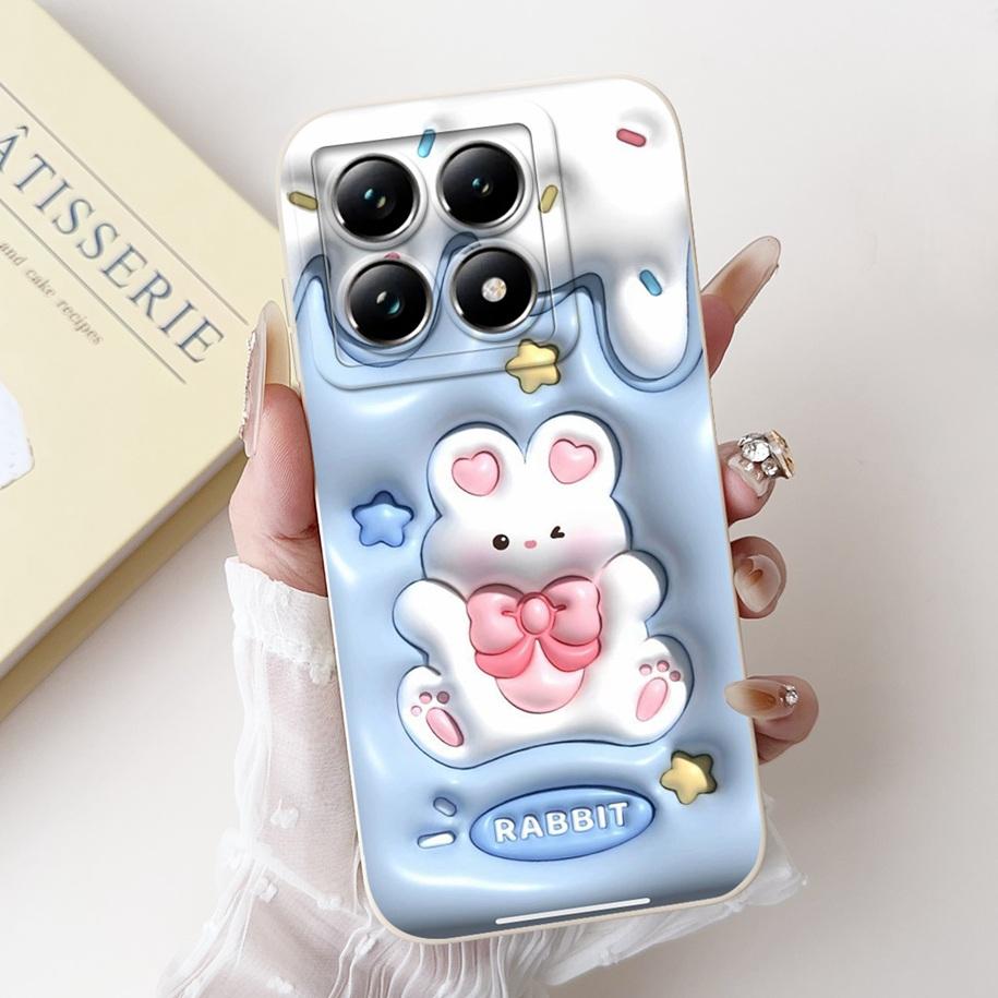For Xiaomi 14T Pro Case For Xiaomi 14T Phone Case Cute Panda Rabbit Luxury TPU Protective Skin Cover For Xiaomi Mi 14T Pro Coque