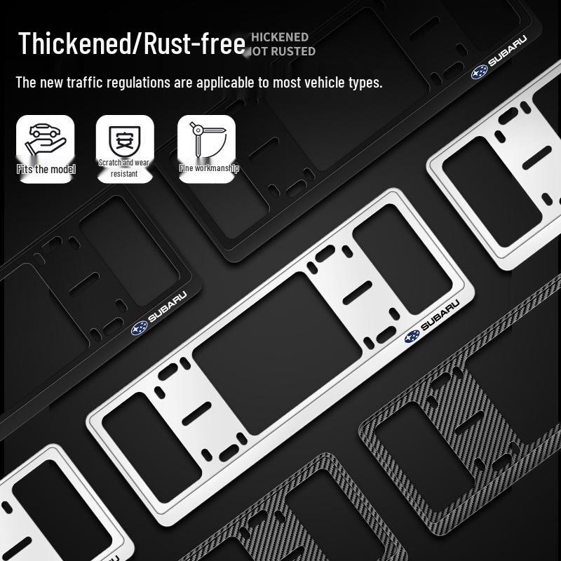 Совместимые рамки для номерных знаков для Subaru: STI, Forester, XV, Outback, BRZ, Legacy, WRX.