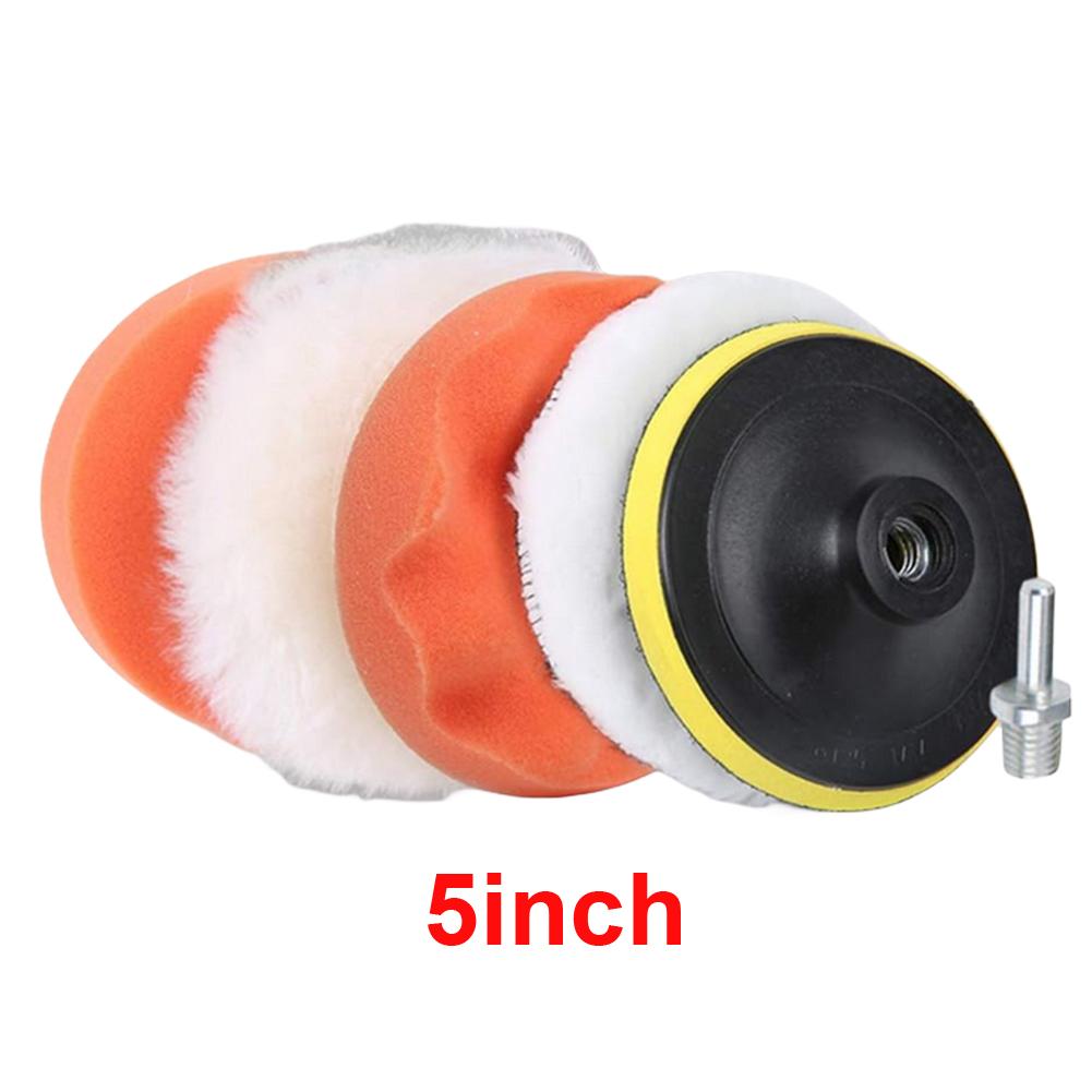 3/4/5 Inch Polishing Foam Pad Buffer Kit Sponge Pads Kit Car Waxing Sponge Disk Wool Wheel Motorcycle Vehicle Remove Scratches