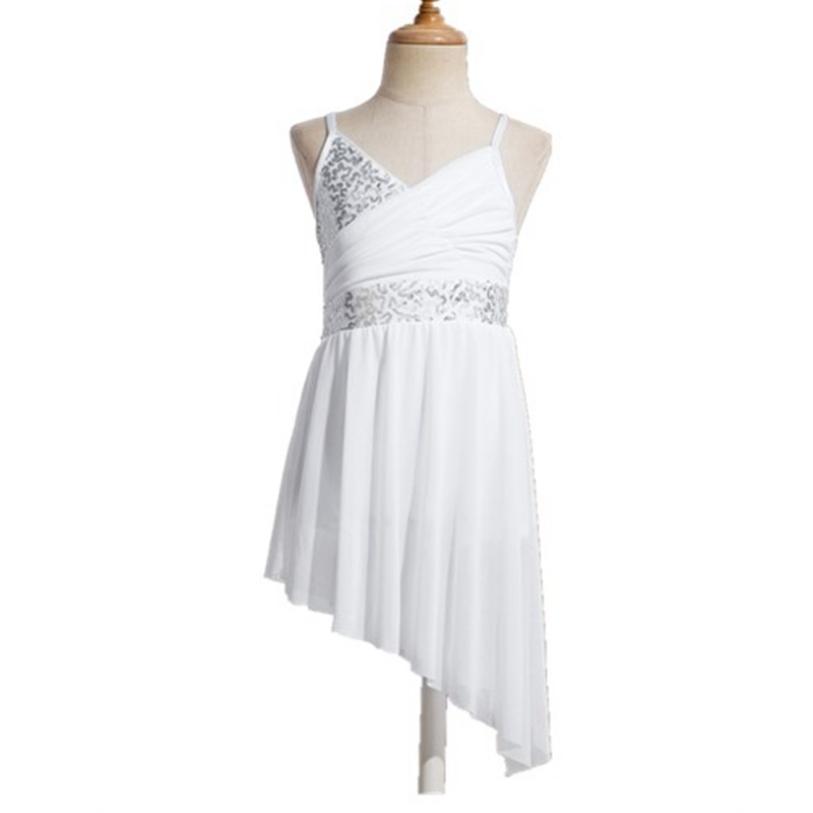 Костюмы для латинских танцев с v-образным вырезом и блестками для девочек, детское нарядное праздничное платье с лирическим краем